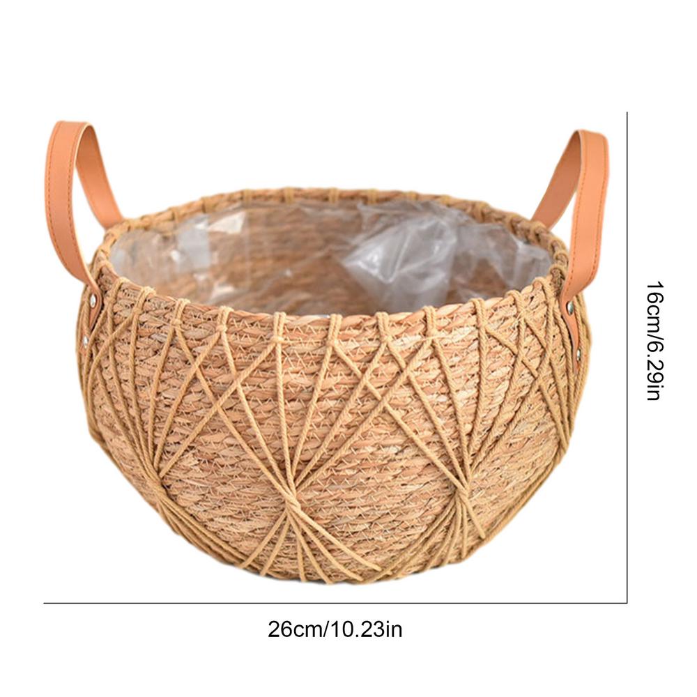 

Wicker Basket Toy Organizer Folding Rattan Seagrass Storage Basket Laundry Woven Basket Plant Flower Pot For Home Garden