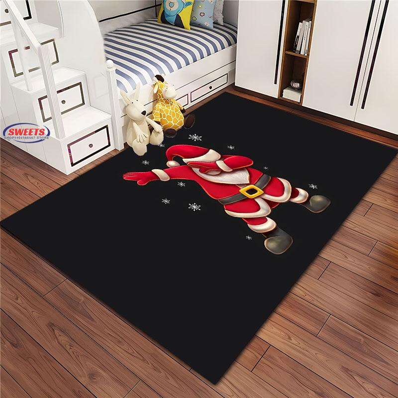 Weihnachten und Lustiger Weihnachtsmann Cartoon Teppich, Wohnzimmer Schlafzimmer Zuhause Fußmatte Teppich Küche Kinderzimmer Matte Weihnachtsgeschenke