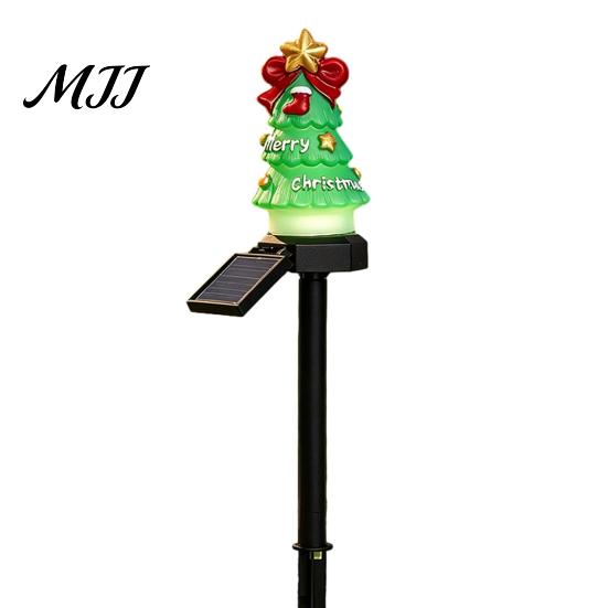 Outdoor Seasonal Atmosphere Lights Christmas Solar Stake Lights, Santa Snowman Tree Figurine Lawn Warm White LED Garden Ornaments Waterproof for