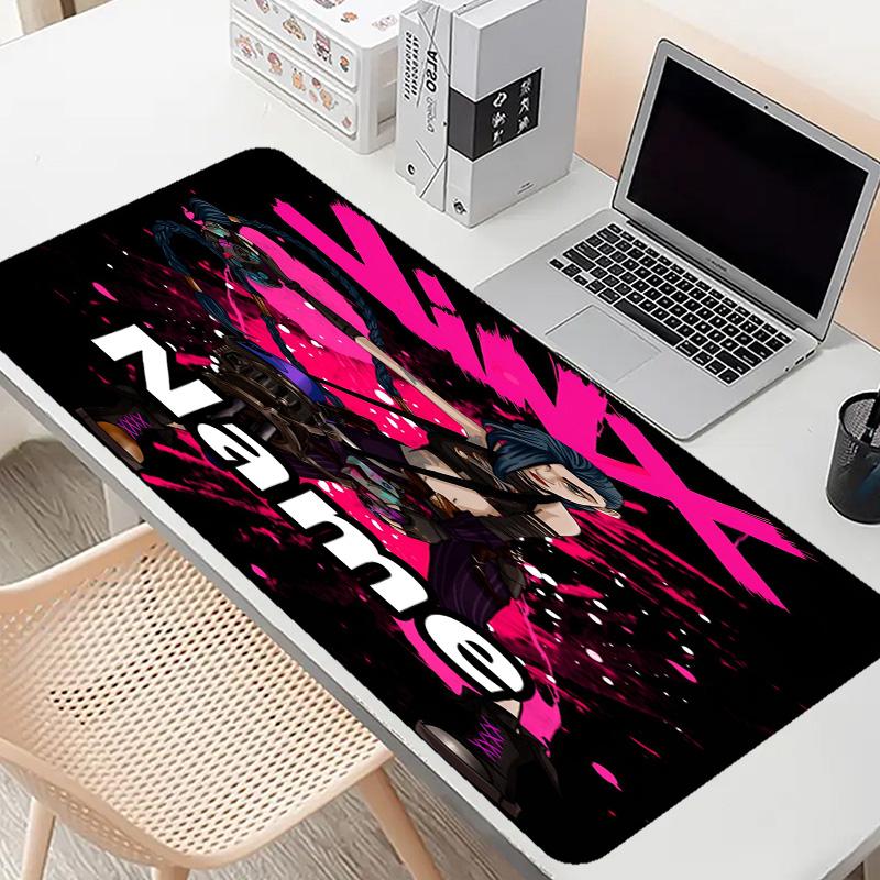 Custom Name Personalized Jinx Pattern Mousepad, Laptop PC Desk Mat, Decorative Desk Mat for Home Keyboard Pad Gift