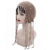 Ethnic Style Handwoven Sun Hat With Tassels And Pearls For Summer Sun Protection