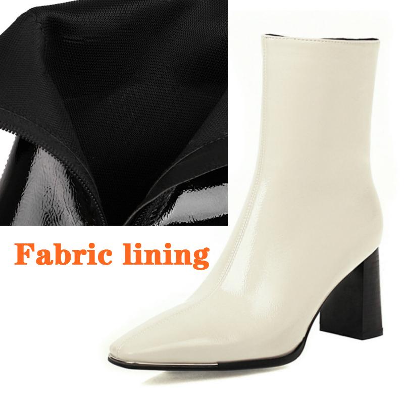 Elegant Women's Ankle Boots New Autumn Winter Short Boots For Women Sexy Square Black Heeled Party Footwear Shoes Large Size 48