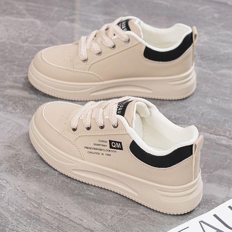

Shoes 2025 new popular four-season versatile thick-soled trendy board shoes thick-soled light casual high-end white shoes 40 чёрный