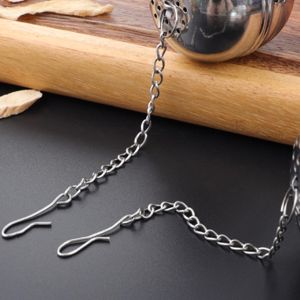 Tea Ball Loose Leaf Spice Strainer Spice Mesh Sieve Stainless Steel Tea Infuser with Rope Chain Kitchen Accessories