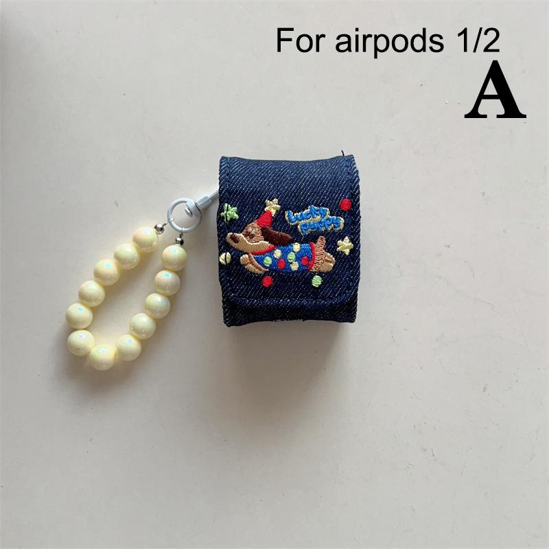 Cute Denim Earphone Bag Case For Earphone Protector Cover Headset Box Cases Wireless Bluetooth Earphone Accessories