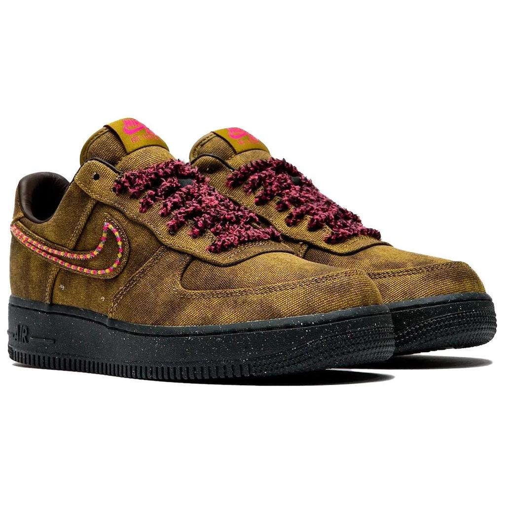Nike Air Force 1 Low 07 QS Boucle Desert Moss Zapatillas para Hombre Multicolor Rosa Intenso-Oro Midwest-Marrón Barroco-Negro-Antracita IO4474-300