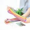 1 Paar Damen Glänzende Regenbogen Bedruckte Netzhandschuhe Aushöhlen Braut Fingerlose Handschuhe für Hochzeit