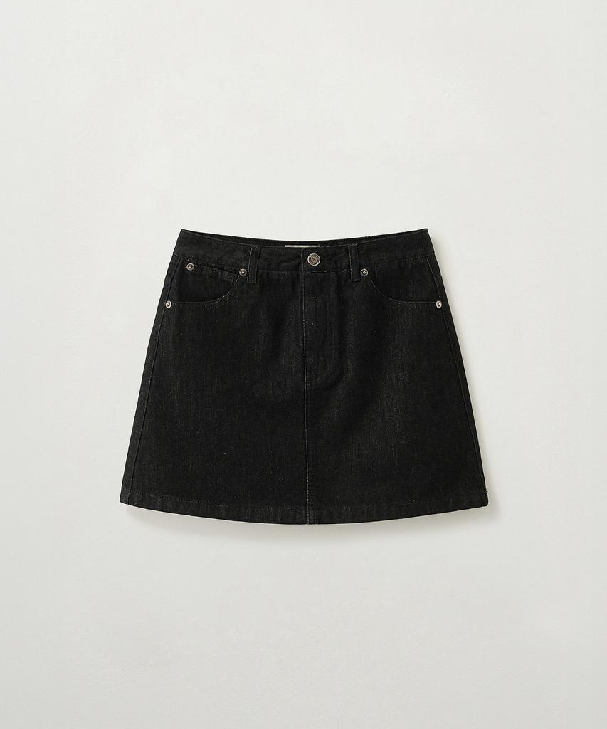 Seteo (W) Classic Non-Fade Denim Mini Skirt Black