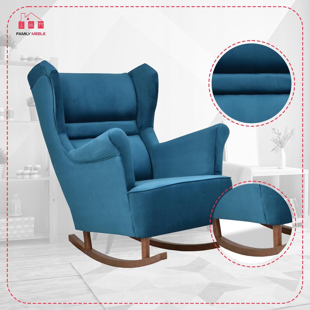 Zoja Rocking Chair Scandinavian Family Meble Turquoise Blue