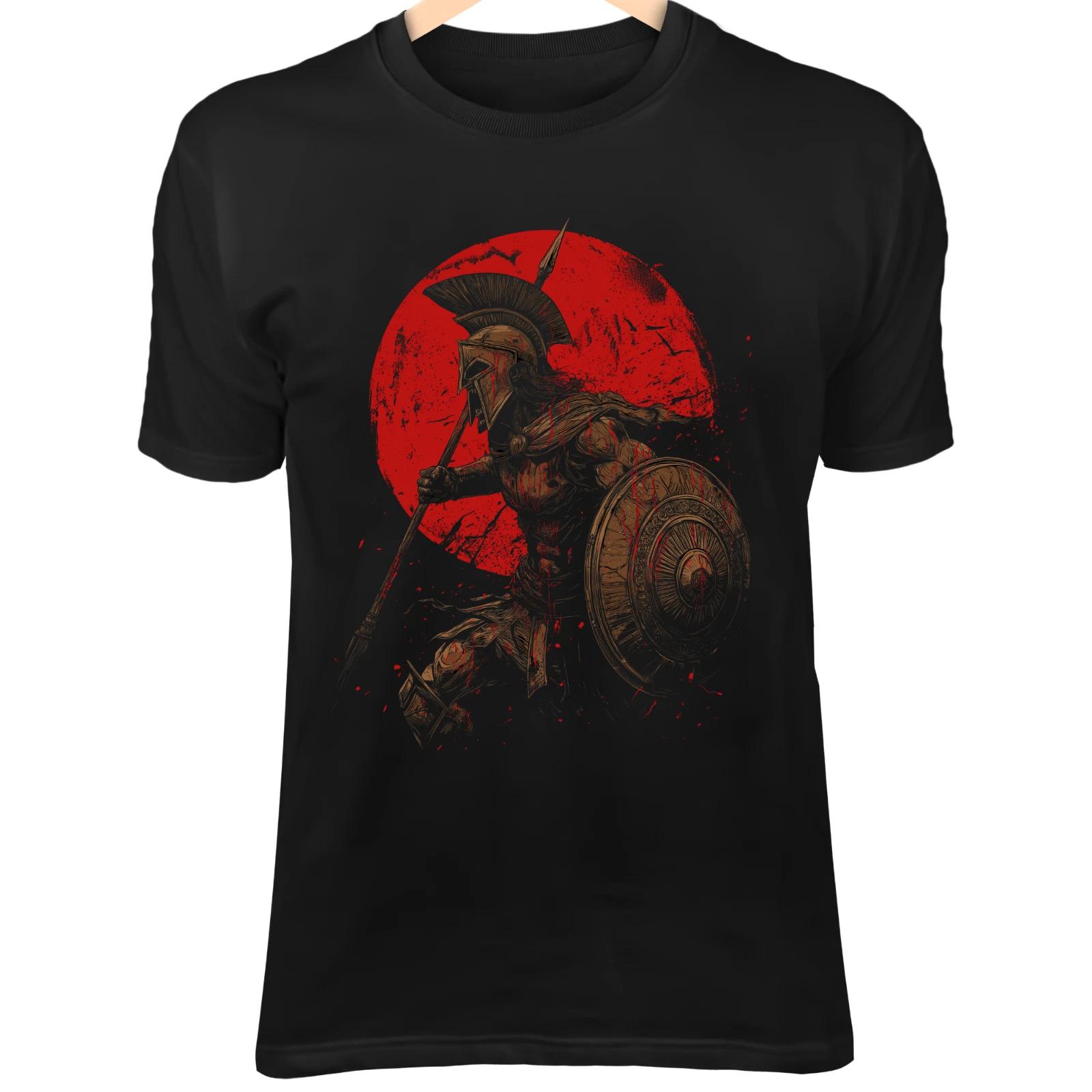 Brutal Spartan Warrior - Bronze Armor, Cracked Helmet & Blood-Soaked Spear Art L