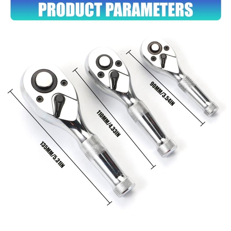 Multipurpose Ratchet Tool 72 Tooth Gear System Double Drive Heads 1/4 3/8 1/2inch For Confined Area Repairs