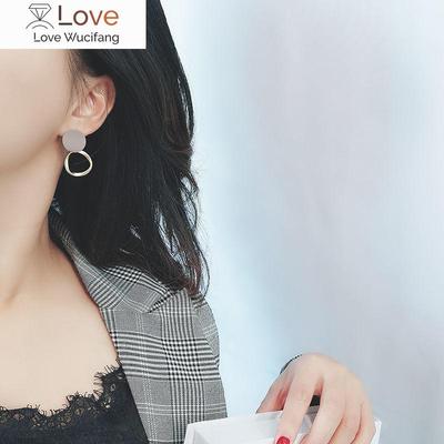 Autumn Winter New Brown Earrings Vintage Matte Clip Earrings For Women Metal Fashion Statement Earring