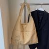 Tote Bag Women's Large-capacity Bag Versatile Shoulder Bag EARE Student Class Satchel Soft Waxy Nylon Bag