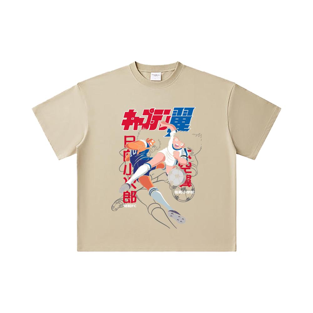 260 GSM Double Yarn 32 Count 100% Cotton Captain Tsubasa V2 Print Unisex Heavy Cotton T Shirt