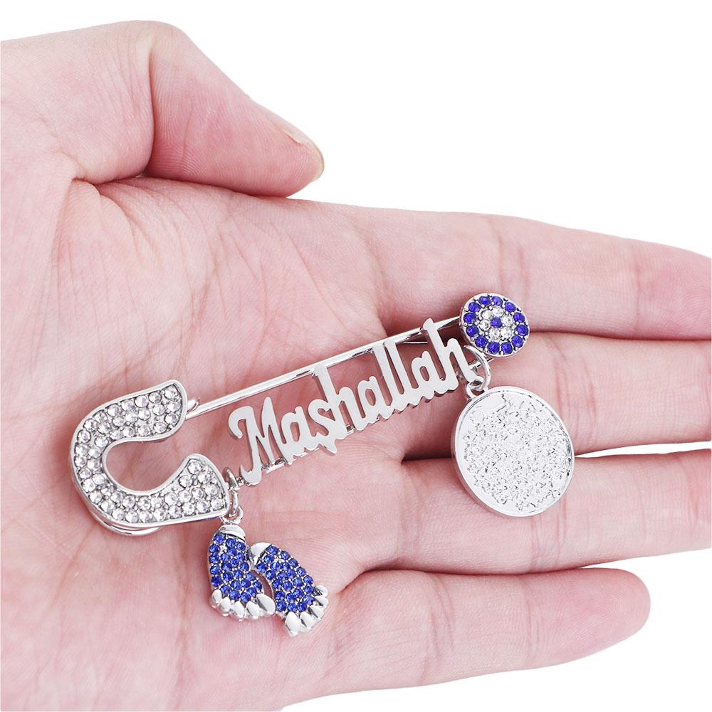 Kursi Zircon Mashallah Fashion Fashion Jewelry Zinc Zinc Alloy Tassel Letter Badge Religious Style Brooch