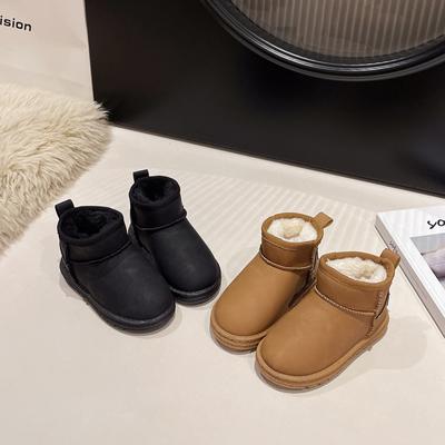 Children Snow Boots Boys Girls Fashion Classic Boots Kids Thermal Warm Ankle Boots Thick Plush Suede Flock Fabric Winter New