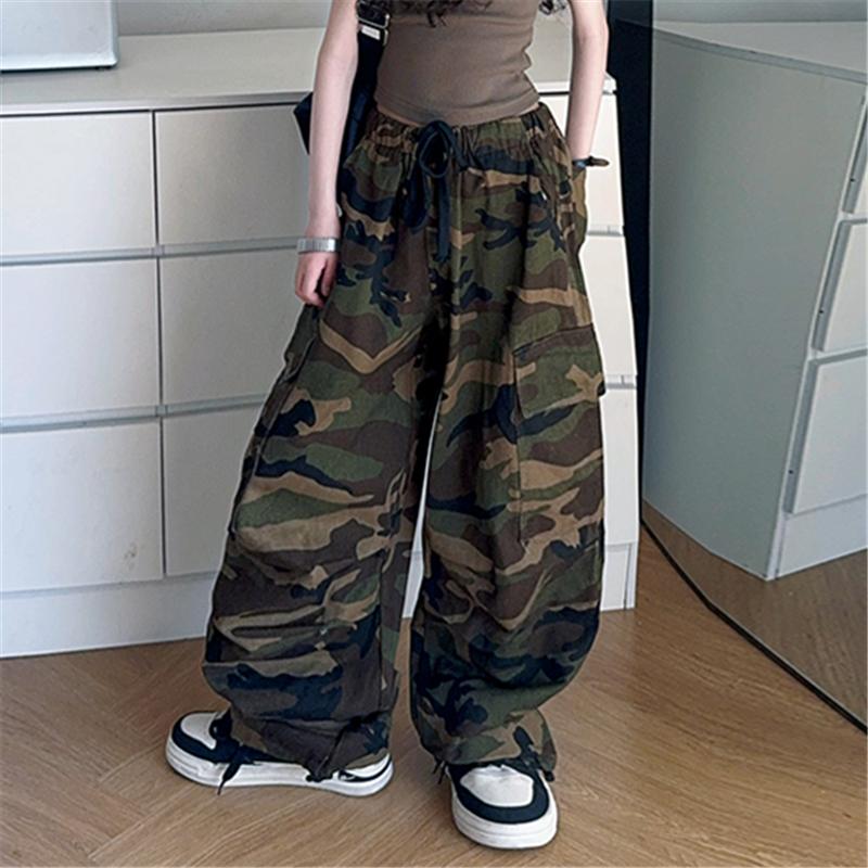 Paauglės y2k Retro Krovinių Kelnės Vaikams Hip Hop Raperio Šokio Kamufliažinio Rašto Unisex Laisvos Kelnės Vaikams Vaikas Madingos Sportinės Kelnės