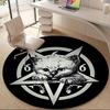 1pc Kitty Pentagram Office Round Area Rug, Indoor Mat Suitable ForOffice, Under Office Chairs Bedroom Living Room Home Decor, Room Deco U23