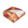 Portable soft warm flannel pizza blanket shape lavash wool sofa badroom plaid plush bedspread winter throw blanket