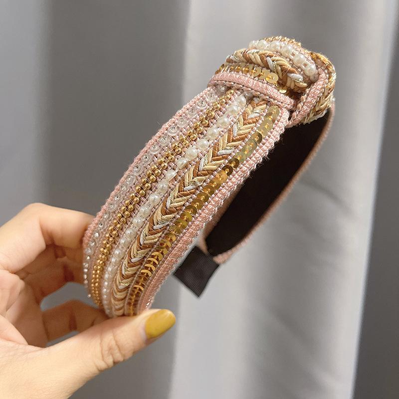 New Knotted Headbands for Women Headdress Girls Vintage Hair Bands Cloth Wide Hairband Soft Hair Hoop Hair Accessories Headwear