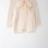 2024 Women's Winter Transparent Yarn Knit Top with Bow Brooch - European & American Style Fashion