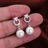 Korean Geometric Hoop & Pearl Dangle Earrings - Exquisite Metal Diamond Stud Women's Earrings
