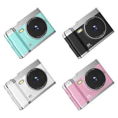 Portable 4K Video Recorder 2.4in Digital Camera with 2 Lens and Electronic Anti Shake Function for Travel Enthusiasts
