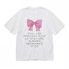 Women's Round Neck Classic T-Shirt Empowerment Quote with Glossy Ribbon Tee