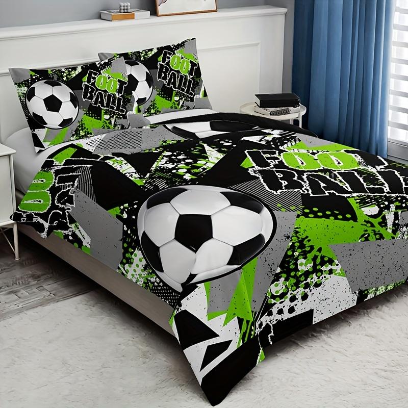 

Модный комплект постельного белья с изображением футбола, мягкий удобный пододеяльник для спальни, гостевой комнаты, 1 пододеяльник + 2 наволочки 150X200cm
