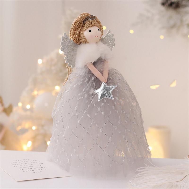 1~10PCS Cartoon Cute Angel Pendant Christmas Tree Topper Delicate Top Angel Statue Ornament For New Year Home Christmas