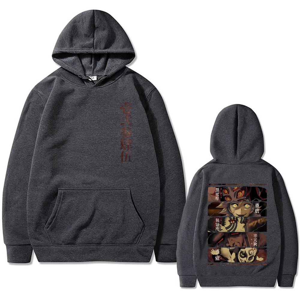 Anime Demon Slayer Kokushibo Douma Akaza Hantengu Gyokko Graphic Hoodie Men Women Oversized Pullover Man Vintage Hoodies