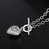 925 Sterling Silver AAA Zircon TO Chain Necklace Wedding Fashion Jewelry