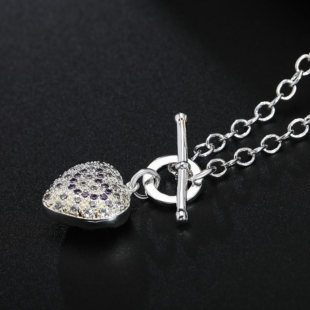 925 Sterling Silver AAA Zircon TO Chain Necklace Wedding Fashion Jewelry