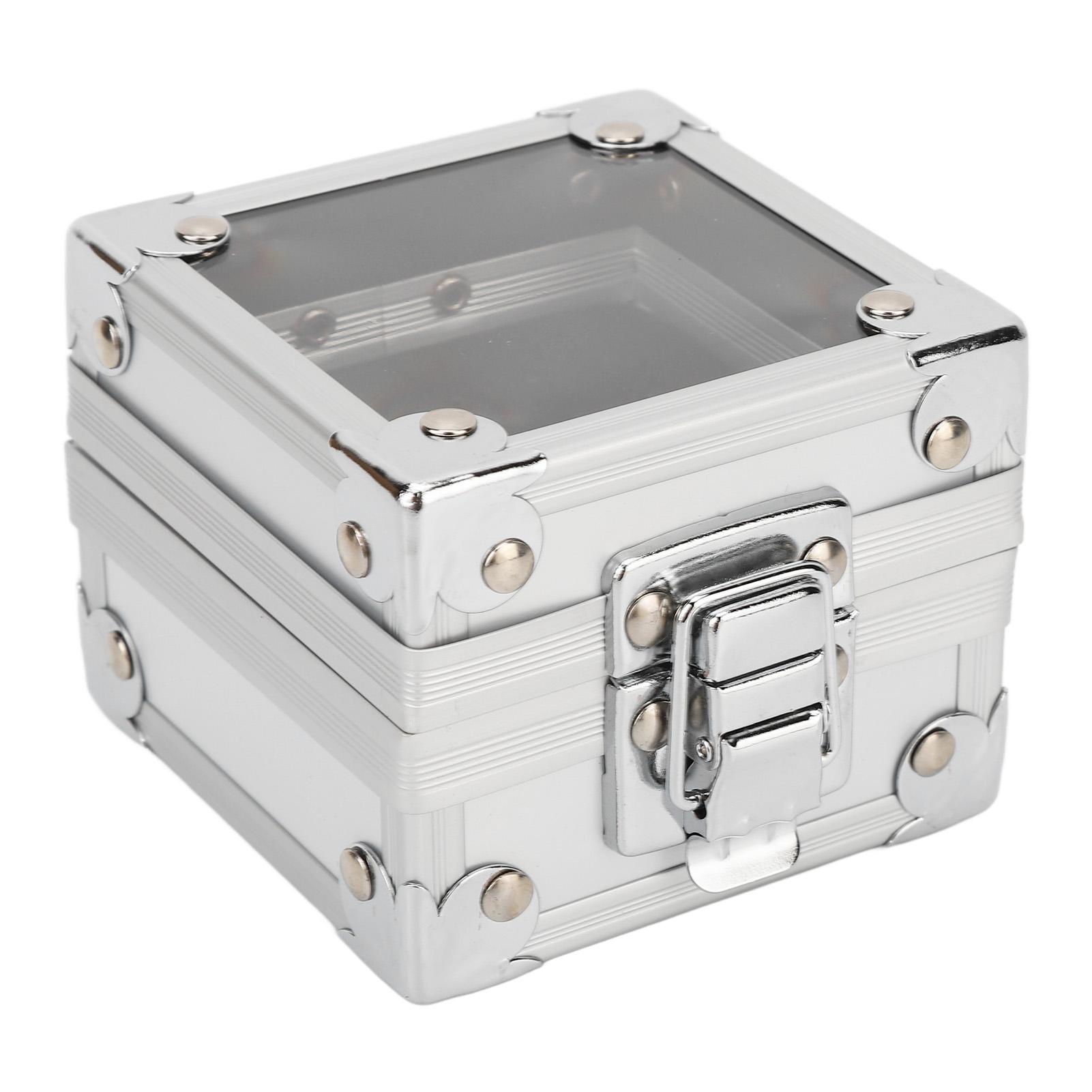 

Бокс для хранения фрез для маникюра 25 отверстий Прозрачный откидной дизайн с замком Пыленепроницаемый настольный контейнер для фрез для маникюра серебряный