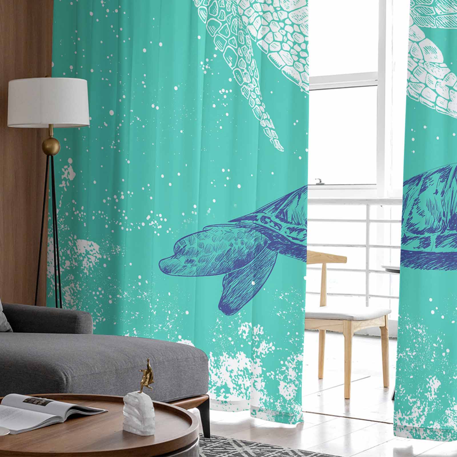 Зеленая черепаха летние снежинки оконные тюлевые шторы для гостиной спальни отеля — фото 4