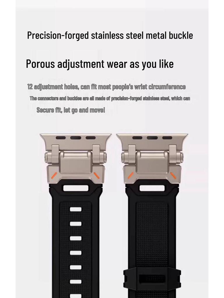 Compatible Silicone Explorer Band for Apple Watch Series 8, 9, and Ultra Models