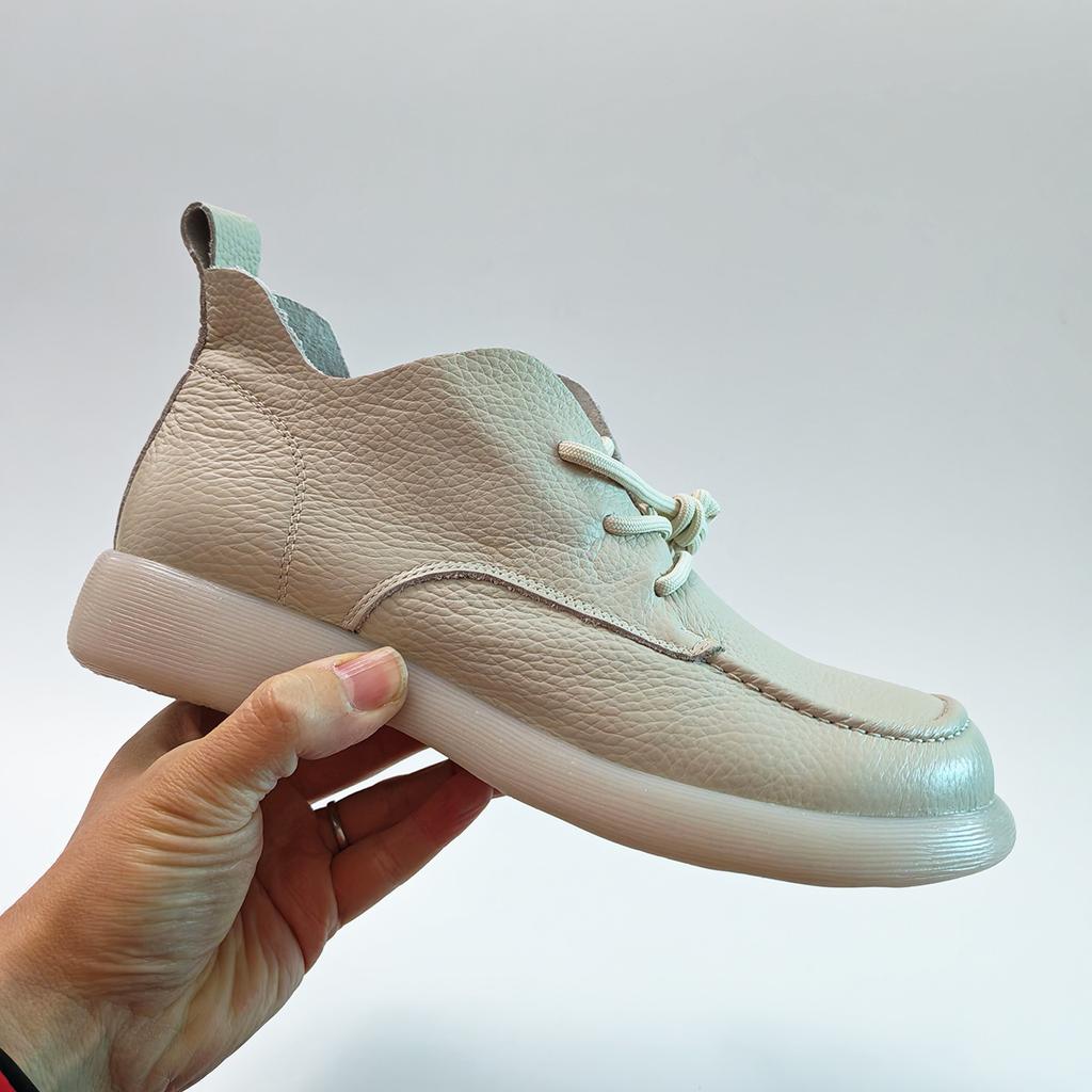 Handmade Soft Genuine Leather Women's Casual Loose-fitting Shoes Comfortable Retro Style Lightweight Flat Non-Slip Mother Shoes Plus Size 41