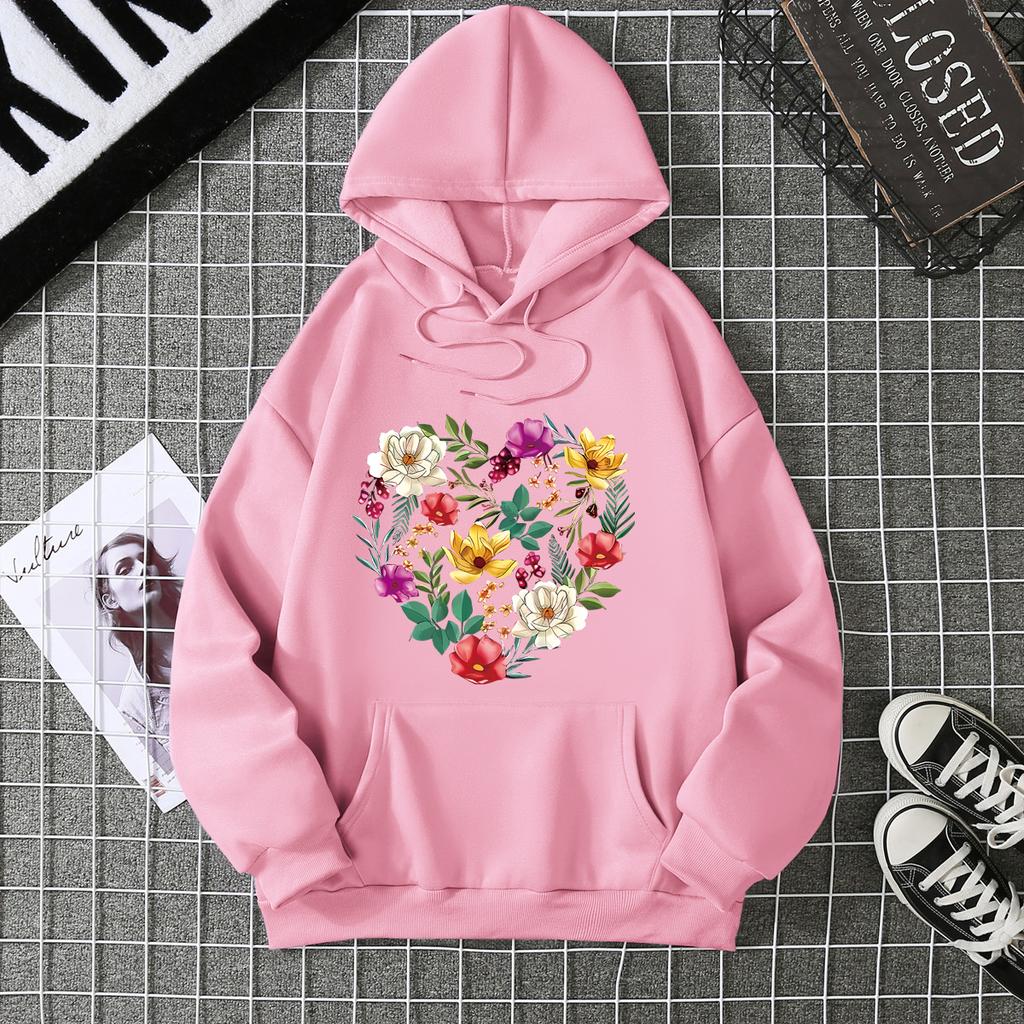 Winter Women's Hoodie High Street Unisex Style Double Pockets Sweatshirts Outerwear Plus-Size Women's Clothing