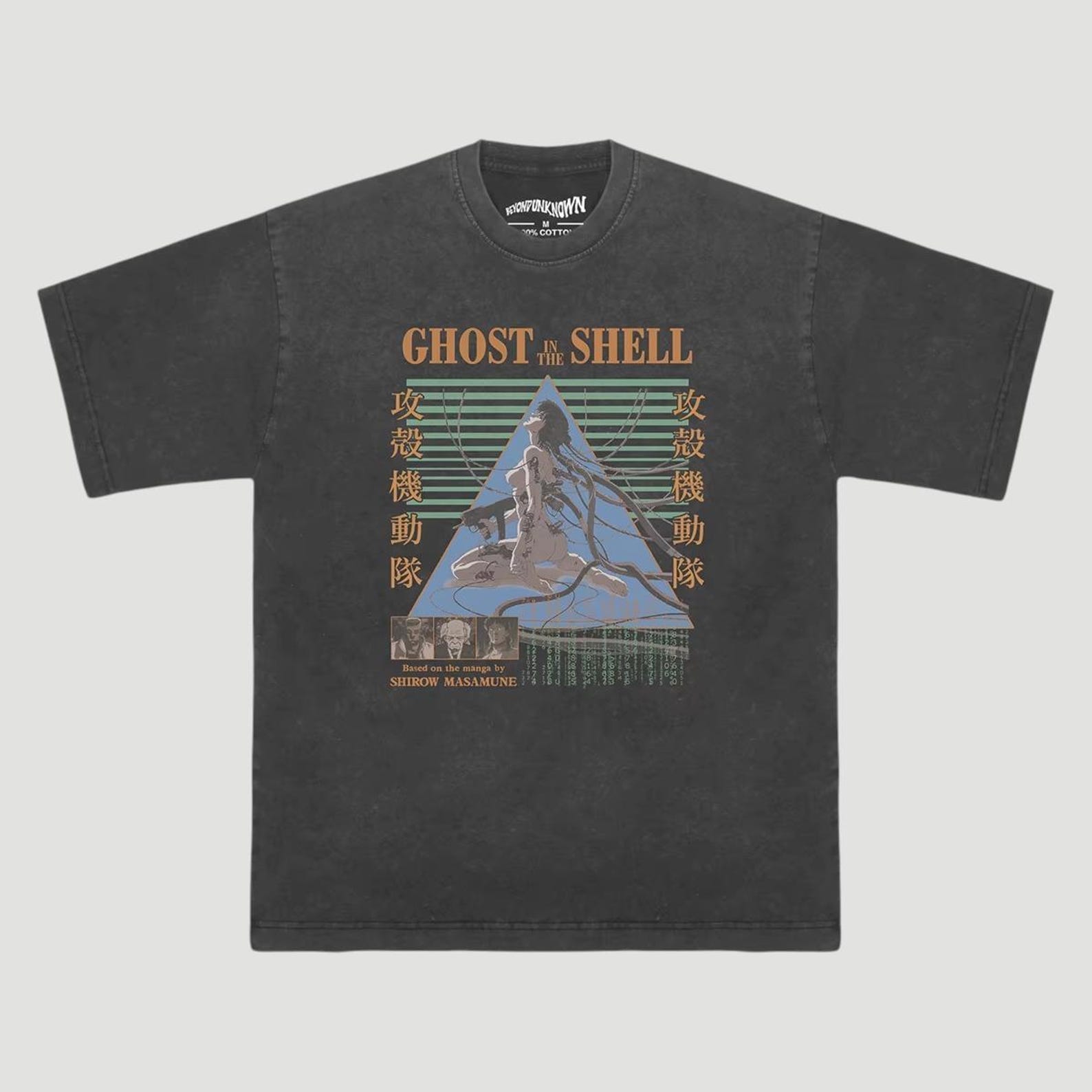 Ghost in the Shell T-Shirt, Cyberpunk Anime Manga Tee, Vintage Sci Fi Japanese Shirt 3XL