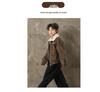 Kids' Fur Collar Leather Jacket with Fleece Lining - Thick Lapel Motorcycle Style for Boys, Winter Fashion.