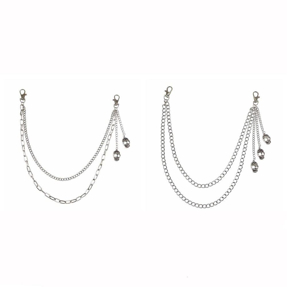 Gothic Punk Belt Chain Zinc Zinc Zinc Alloy Tassel Jeans Chain Punk Skull Pants Chain  Steet