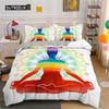 Gold Meditation Bedding Sets Comforter Covers Yoga Buddha Duvet Cover Set with Pillowcase Mystery Theme for Bedroom Decoration