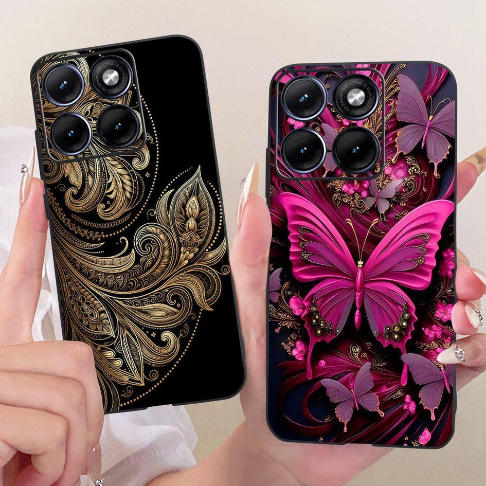 For Funda Motorola Edge 70 Fusion 2026 Phone Case New Fashion Flower Bow Soft Black Silicone Cover For Moto Edge 70Fusion+ Cases