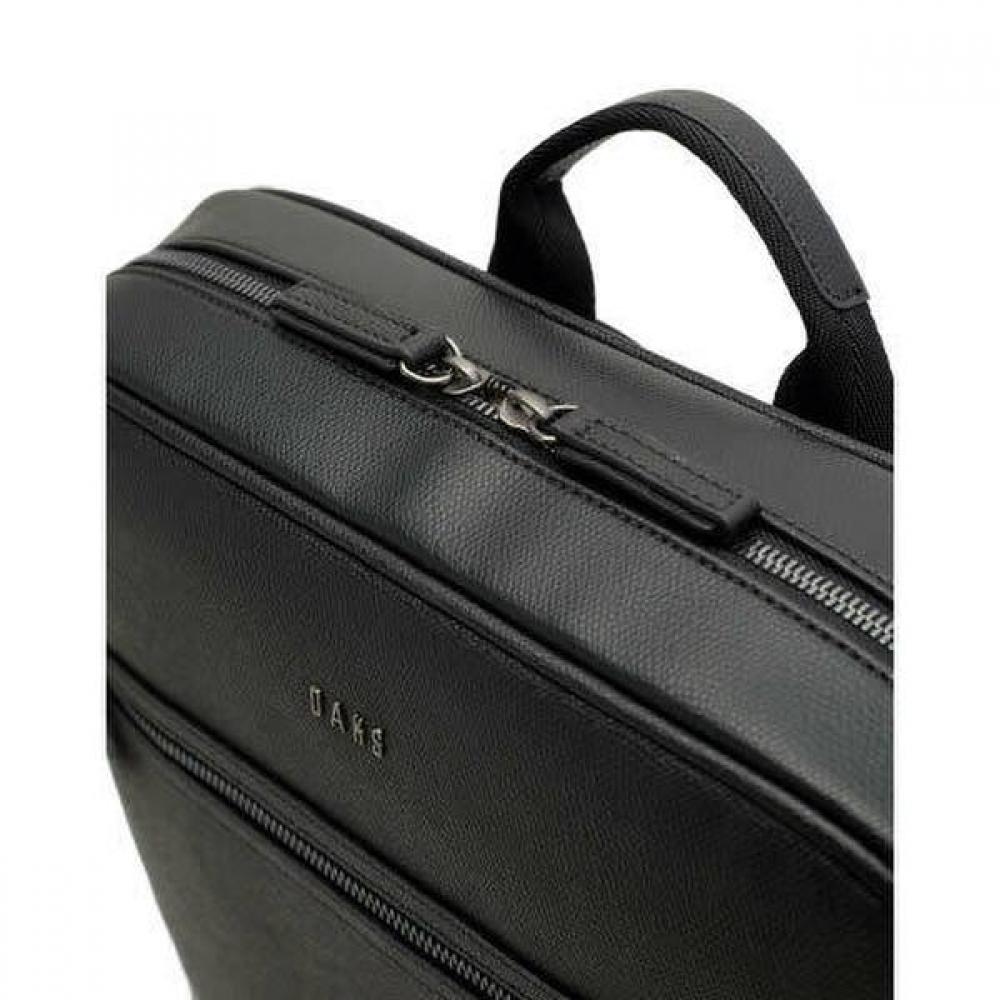 Daks Black Leather Simple Backpack Dbba2e337bk