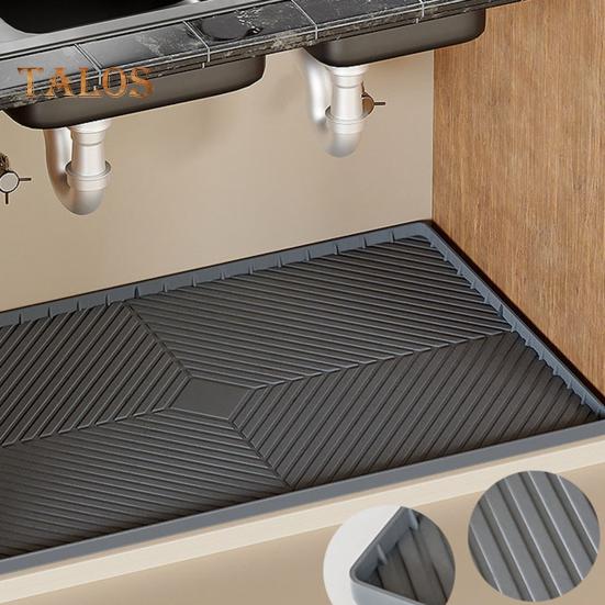 Silicone Sink Mat Waterproof Sink Liner Cabinet Protector Organizer Drip Tray Oil-Proof Easy To Clean Multi-Functional Kitchen Shelf Liner
