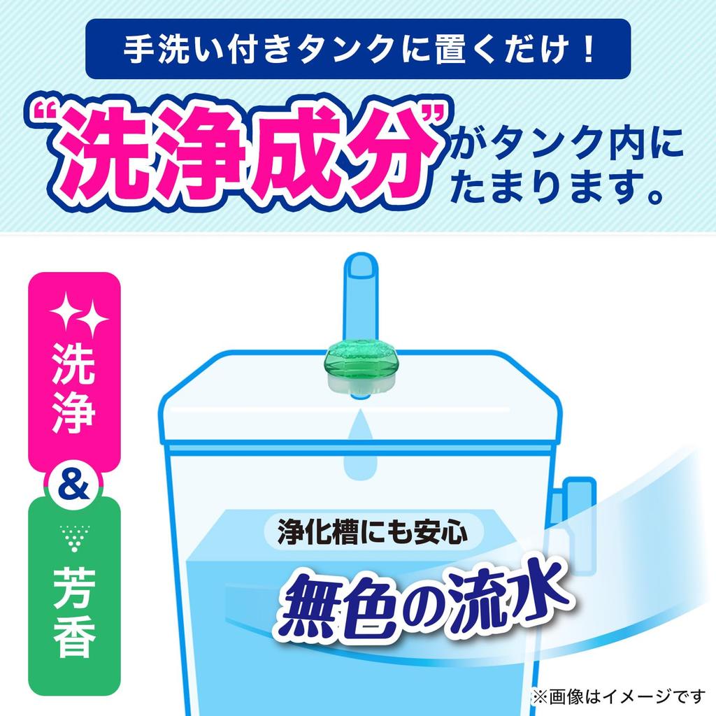 LEC Gekiochikun Toilet 80ml 6 Bottles and Assorted Colorless Tank-in-Pon Cleaner, (Includes + Mint, Peach, Soap), Scents,