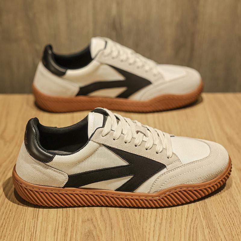 Four Seasons Fashion Live-Übertragung Explosive Kuh Verstärkte Sohle Samt Rindsleder Atmungsaktives Mesh Herren-Sneaker Herren-Freizeitschuhe