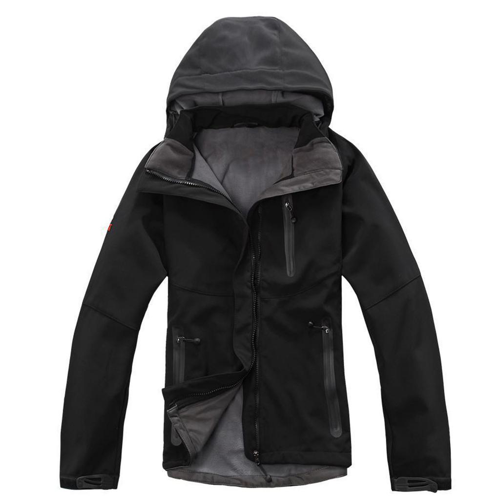 Sports & Outdoors Women Solid Color Waterproof Hooded Jackets Zip Climbing Coat