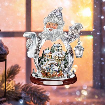 Weihnachten Weihnachtsmann Rotierende Skulptur Zug Dekorationen Fensteraufkleber AVE