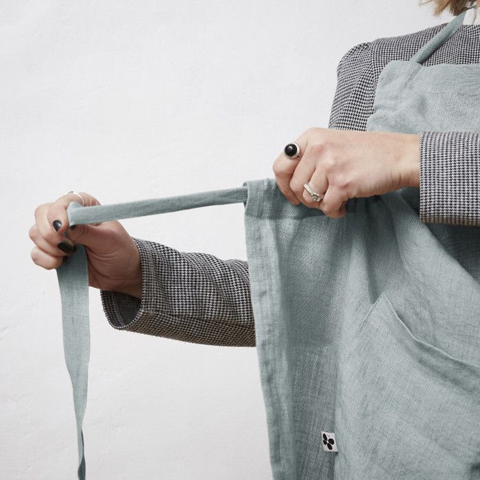 Tablier de Chef ajustable "Soline" 70 x 85 cm Lin lavé l'Effet Papillon